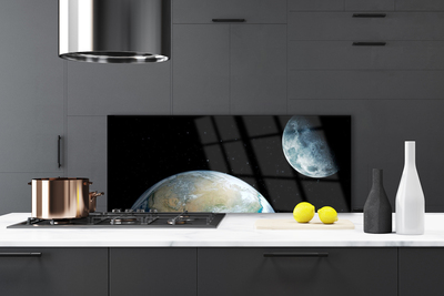Painel vidro cozinha Lua Terra Espaço