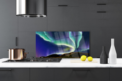 Painel vidro cozinha Paisagem da aurora boreal