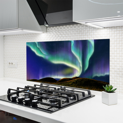 Painel vidro cozinha Paisagem da aurora boreal