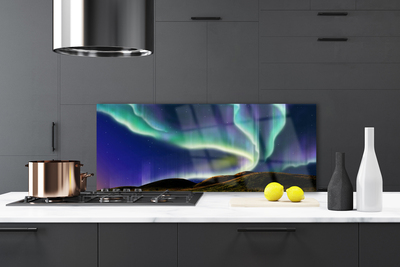 Painel vidro cozinha Paisagem da aurora boreal