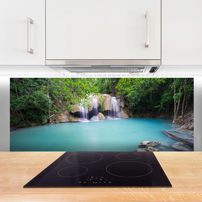 Painel cozinha Cachoeira Floresta Lago Natureza