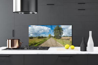 Painel vidro cozinha Paisagem do pavimento da estrada da vila