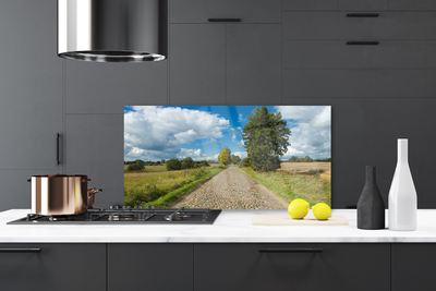 Painel vidro cozinha Paisagem do pavimento da estrada da vila