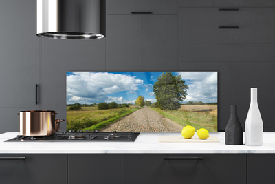 Painel vidro cozinha Paisagem do pavimento da estrada da vila