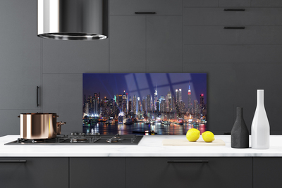 Painel vidro cozinha Arranha-céus Casas da Cidade