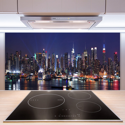 Painel vidro cozinha Arranha-céus Casas da Cidade