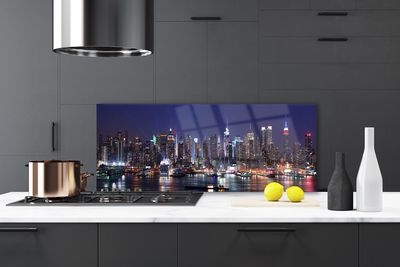 Painel vidro cozinha Arranha-céus Casas da Cidade