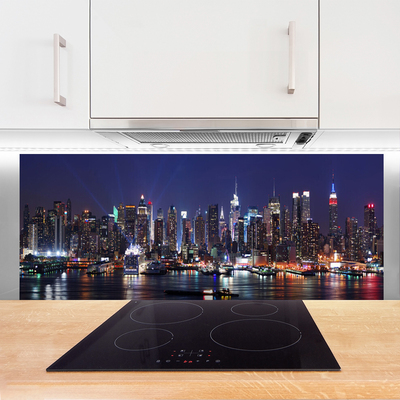 Painel vidro cozinha Arranha-céus Casas da Cidade