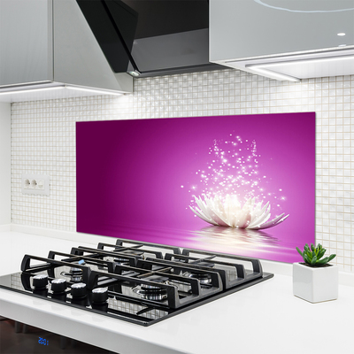 Painel vidro cozinha Flor de lótus