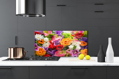 Painel vidro cozinha Flores na Parede