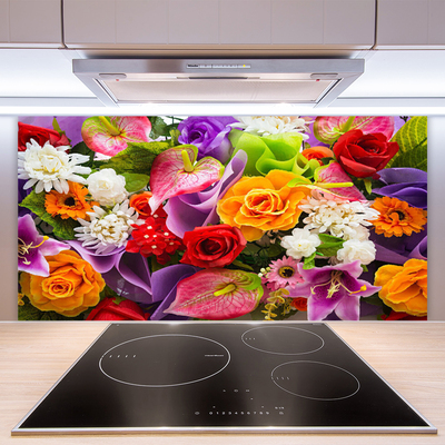 Painel vidro cozinha Flores na Parede