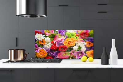 Painel vidro cozinha Flores na Parede