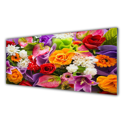Painel vidro cozinha Flores na Parede