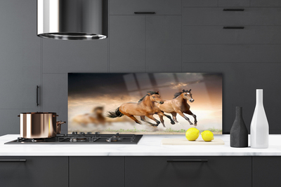 Painel vidro cozinha Cavalos Animais