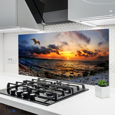 Painel cozinha Paisagem de praia de mar de gaivota