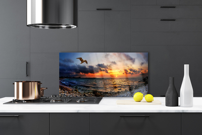 Painel cozinha Paisagem de praia de mar de gaivota