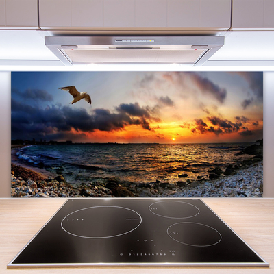 Painel cozinha Paisagem de praia de mar de gaivota