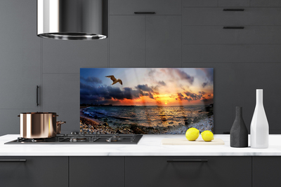 Painel cozinha Paisagem de praia de mar de gaivota