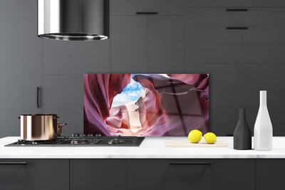 Painel vidro cozinha Arte no leito do rio Rock