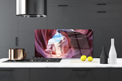 Painel vidro cozinha Arte no leito do rio Rock