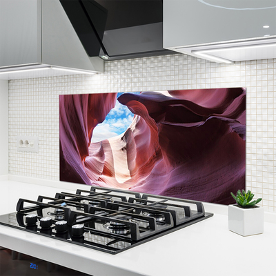 Painel vidro cozinha Arte no leito do rio Rock