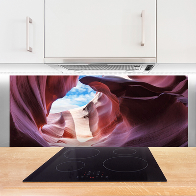 Painel vidro cozinha Arte no leito do rio Rock