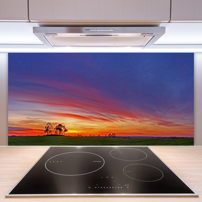 Painel vidro cozinha Paisagem Campo Árvores Natureza