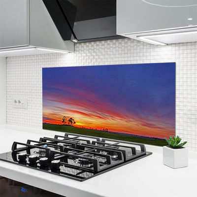 Painel vidro cozinha Paisagem Campo Árvores Natureza