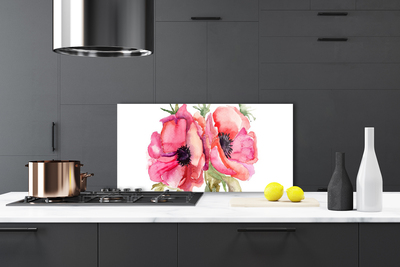 Painel cozinha Flores em aquarela