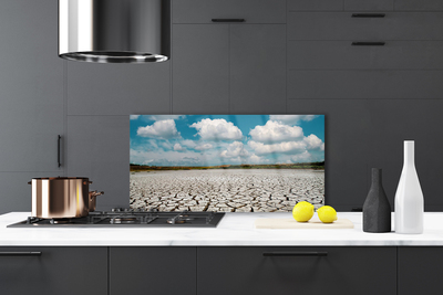 Painel vidro cozinha Paisagem de Rio Seco