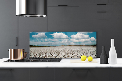Painel vidro cozinha Paisagem de Rio Seco