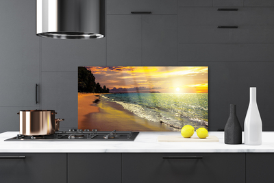 Painel vidro cozinha Paisagem do mar da praia do sol