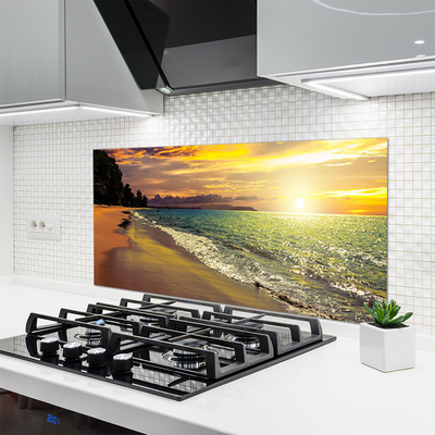 Painel vidro cozinha Paisagem do mar da praia do sol