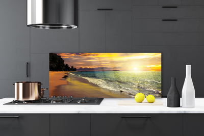 Painel vidro cozinha Paisagem do mar da praia do sol