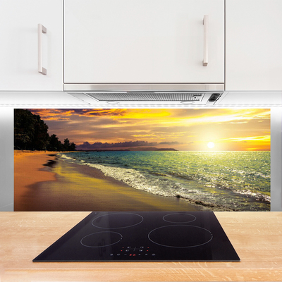 Painel vidro cozinha Paisagem do mar da praia do sol