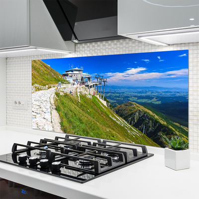 Painel vidro cozinha Paisagem de Caminhos de Montanhas