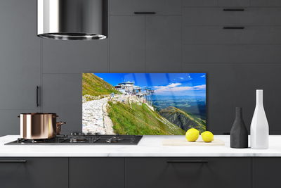 Painel vidro cozinha Paisagem de Caminhos de Montanhas