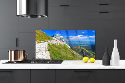 Painel vidro cozinha Paisagem de Caminhos de Montanhas