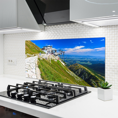 Painel vidro cozinha Paisagem de Caminhos de Montanhas