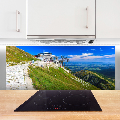 Painel vidro cozinha Paisagem de Caminhos de Montanhas