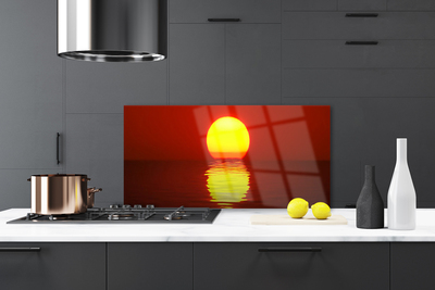 Painel vidro cozinha Paisagem do pôr do sol