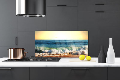 Painel vidro cozinha Paisagem da Praia do Oceano