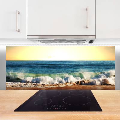 Painel vidro cozinha Paisagem da Praia do Oceano