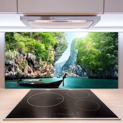 Painel cozinha Barco de água de montanha Natureza