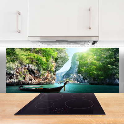 Painel cozinha Barco de água de montanha Natureza