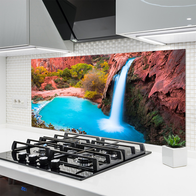Painel vidro cozinha Cachoeira Montanhas Natureza