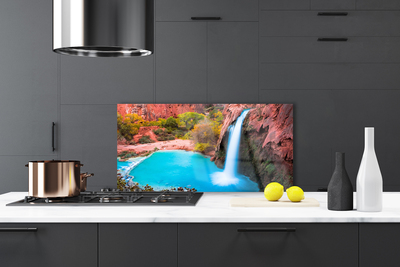 Painel vidro cozinha Cachoeira Montanhas Natureza