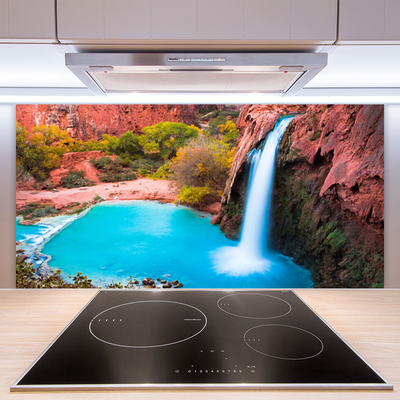 Painel vidro cozinha Cachoeira Montanhas Natureza