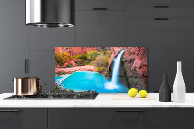 Painel vidro cozinha Cachoeira Montanhas Natureza