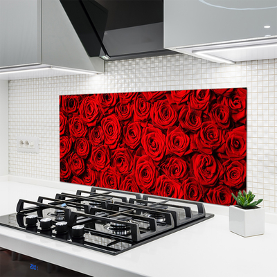 Painel vidro cozinha Rosas na Parede